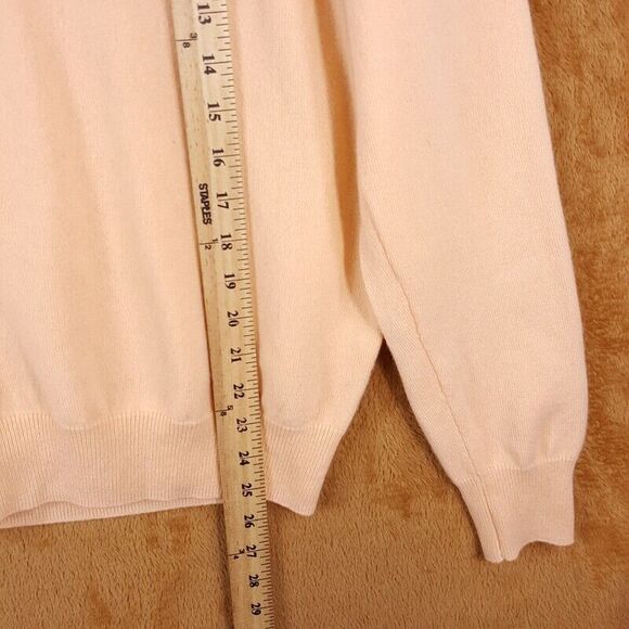 LINGUA FRANCA Sweater Womens Large Peach Pullover Crew 100% Cashemere - Picture 6 of 7